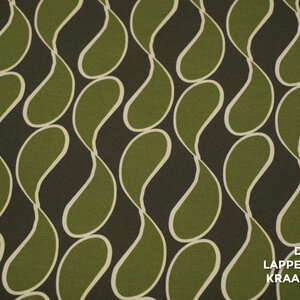  Terlenka stretch donkerbruin met groene druppels