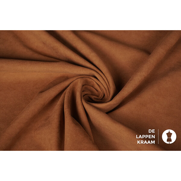 Gabardine twill fluweel stof cognac