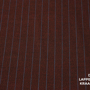  Gabardine bruin gemeleerd met blauwe krijtstreep