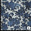 Jacquard stof met jeansblauwe glansbloemen
