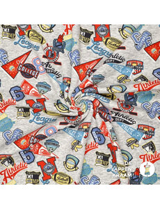  Alpenfleece jogging grijs met patches