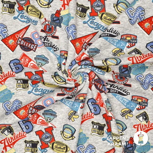  Alpenfleece jogging grijs met patches