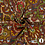 Viscose stof bruin met kleurrijke abstracte bloemen