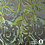 Jacquard  stof met bloemdessin in groentinten