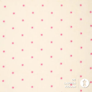  Teddy in ecru met roze geborduurde bloemetjes
