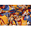 Coupon 78 Polyester geel met bloemenprint 180 x 150cm