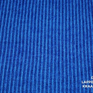 A la Ville Gebreide ribbelstof met haartjes kobalt