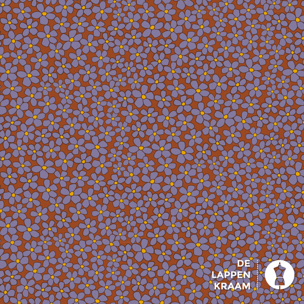 Popeline met kleine bloemen print