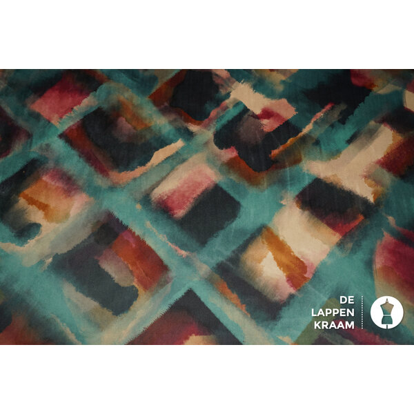 A la Ville Nicky velours jersey met aquarel ruiten