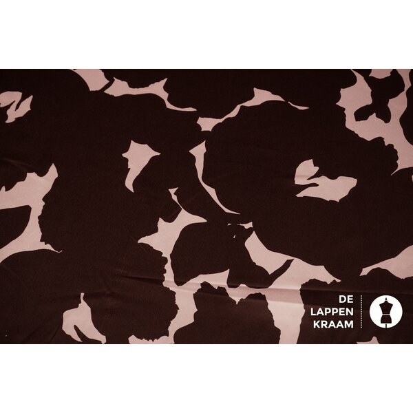 A la Ville Satijn stof in aubergine met lichtroze