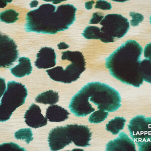 A la Ville Crinkle viscose met tie dye dessin groen