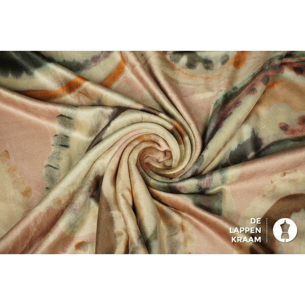 A la Ville Nicky velours met grote paisley vormen in pastel