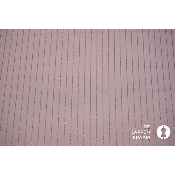A la Ville Terlenka Stretch Stof Oud Roze met Glitterstrepen