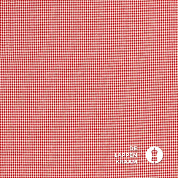Basic Katoen Stof Klein Ruitje Rood