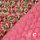 Gewatteerd Fluweel Stof Roze met Bloemen