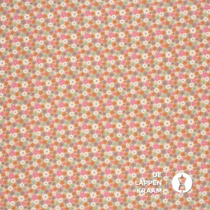  Mousseline Stof met Bloemetjes in Pastelkleuren