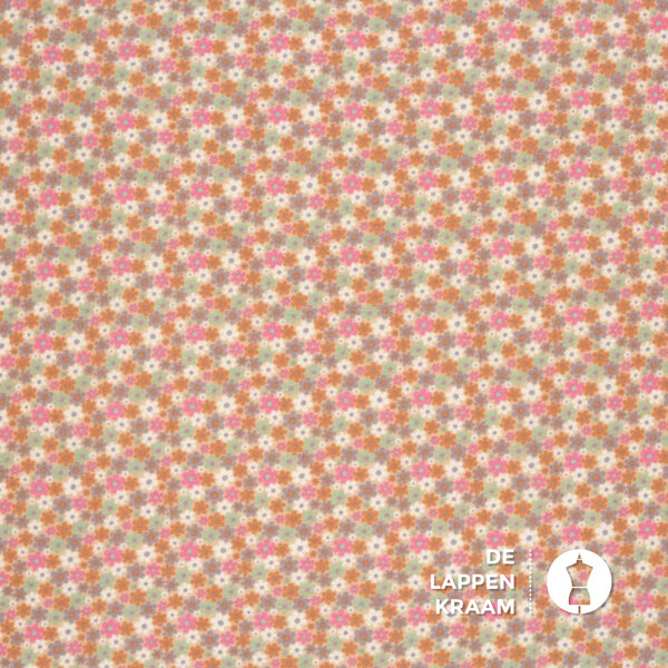Mousseline Stof met Bloemetjes in Pastelkleuren