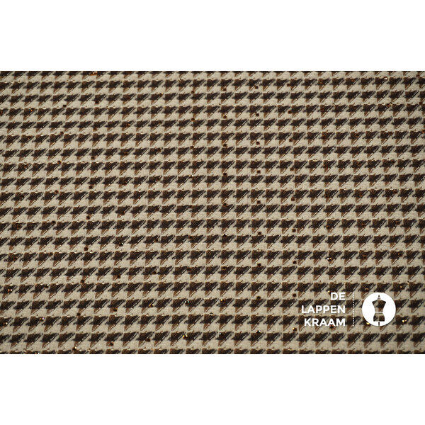 A la Ville Terlenka Stof Beige Bruin met Kleine Diamantjes