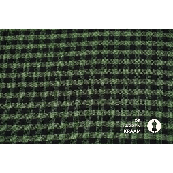 Flanel Stof Groen en Zwart Geruit