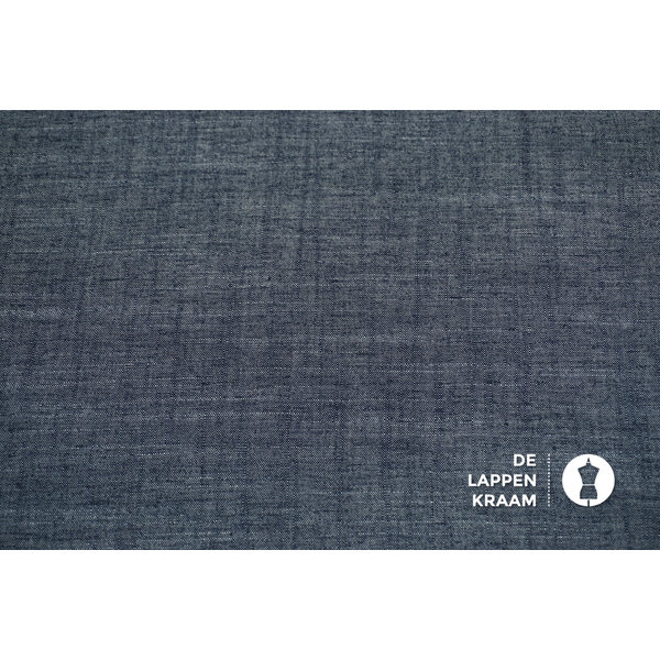 Linnenmix Stof in Jeansstijl Blauw