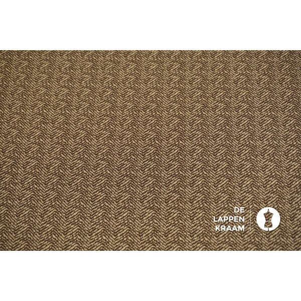 Punta Stof in Beige met Bruine Zigzag