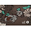 Coupon 53 Scuba in bruin met grote bloemen 180 x 160 cm