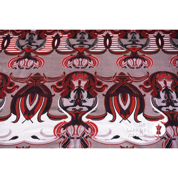 Coupon 54 Tricot in barok stule bordeaux 180 x 150 cm
