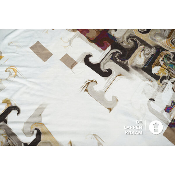 Coupon 76 Viscose tricot met abstracte barok 200 x 140 cm