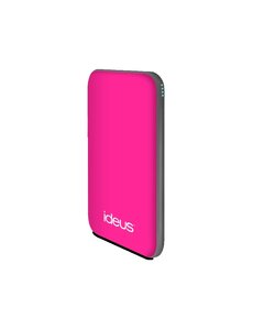 Ideus Rubberized Powerbank Pol Litio 5000 mAh Fuchsia/Grey