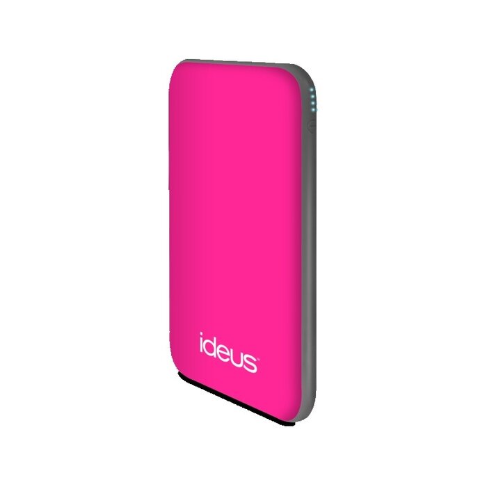 Ideus Rubberized Powerbank Pol Litio 5000 mAh Fuchsia/Grey