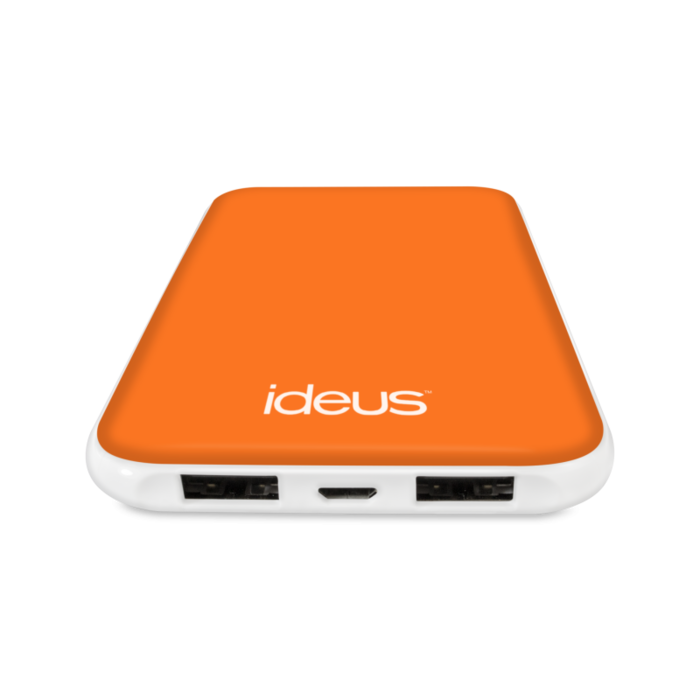 Ideus Rubberized Powerbank Pol Litio 5000 mAh Orange/White