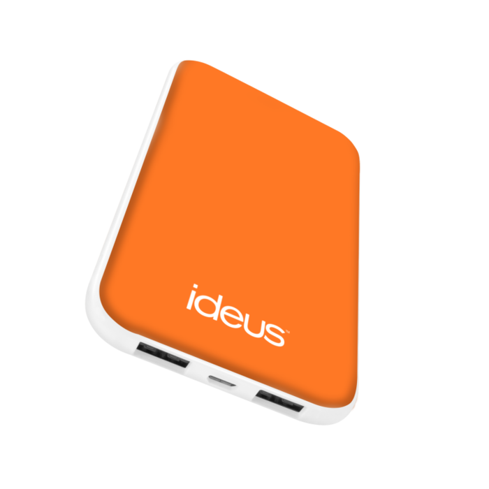 Ideus Rubberized Powerbank Pol Litio 5000 mAh Orange/White