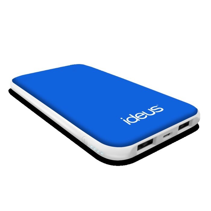 Ideus Rubberized Powerbank Pol Litio 5000 mAh Blue/White