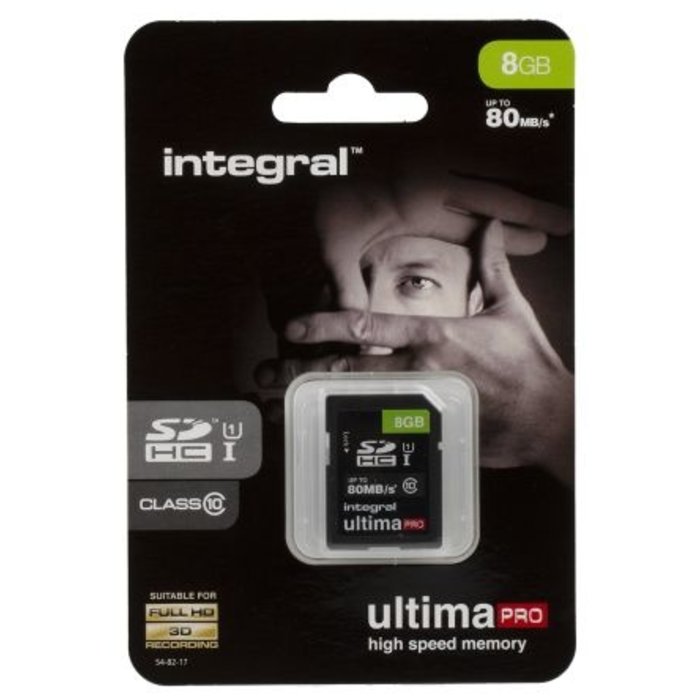 Integral   8GB UltimaPro High Speed SDHC - class 10 - up to 80MB/s UHS-I class 1