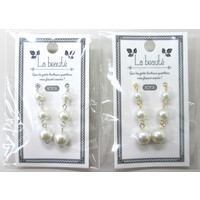 Pearl line pierced earrings