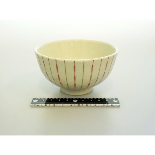 Rice bowl red dot and stripes 