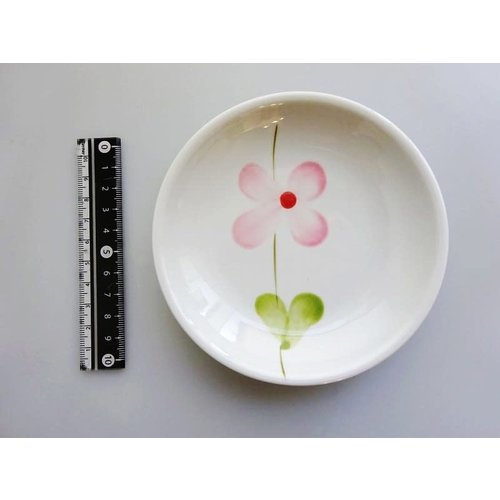 Flower pattern red 4.0 dish 