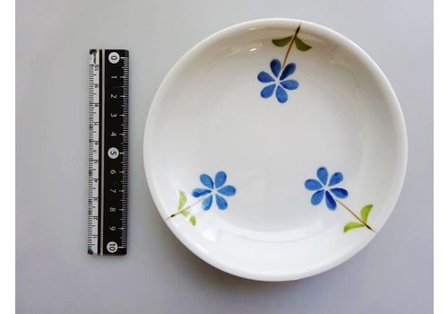 Standing flower pattern blue 4.0 dish 