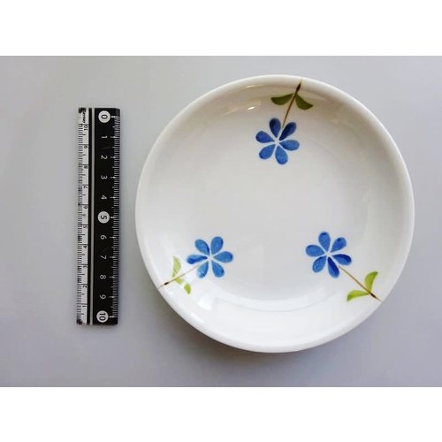 Standing flower pattern blue 4.0 dish 