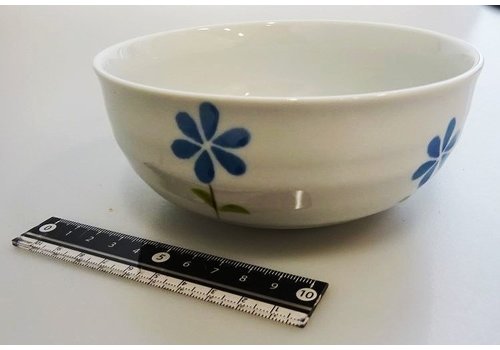 Standing flower pattern blue small bowl M 