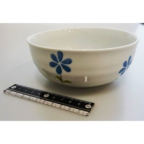 Standing flower pattern blue small bowl M 