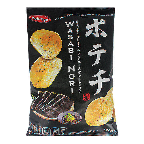 KOIKEYA POTATO CHIPS WASABI NORI - Chips met wasabi en nori zeewier smaak 