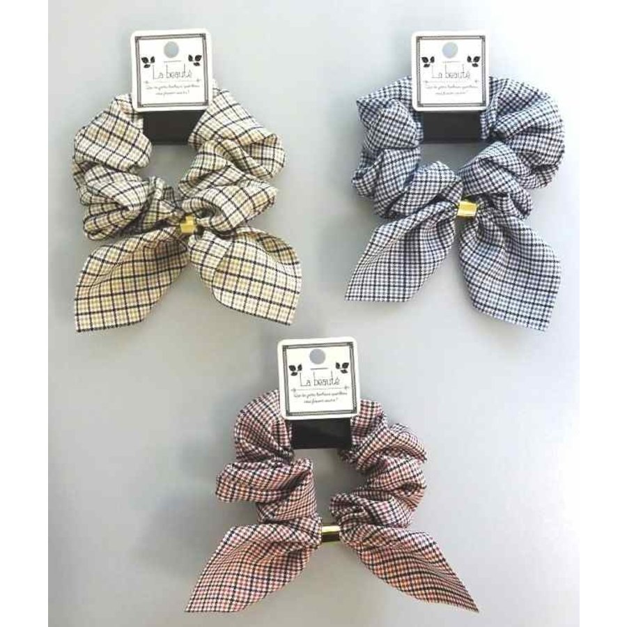 MIX check pattern scrunchie-2