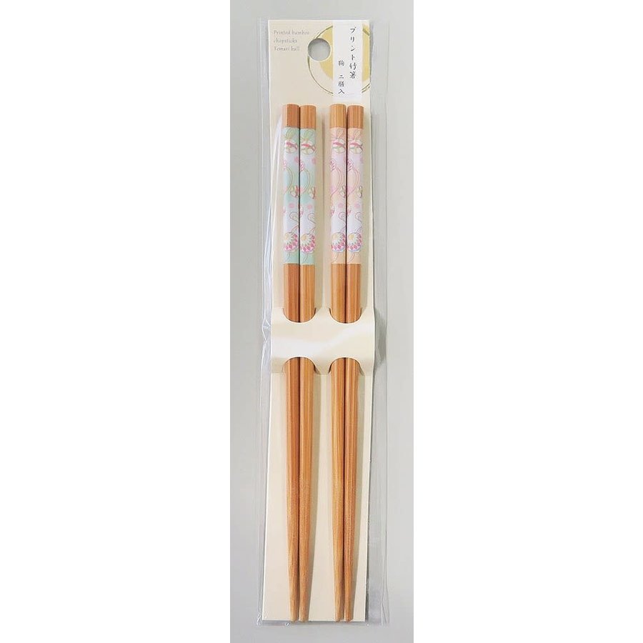 Printed bamboo chopsticks temari 2P-1