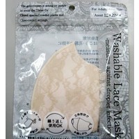 Washable lace mask (beige)