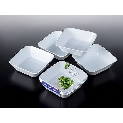 Cooking small plate square 4P white 