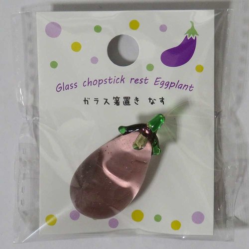 Glass chopstick rest eggplant 