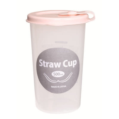 Cup with straw hole - Peach 