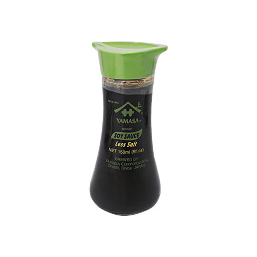 LESS SALT SOY SAUCE GLASS BOTTLE 150ML YAMASA-1