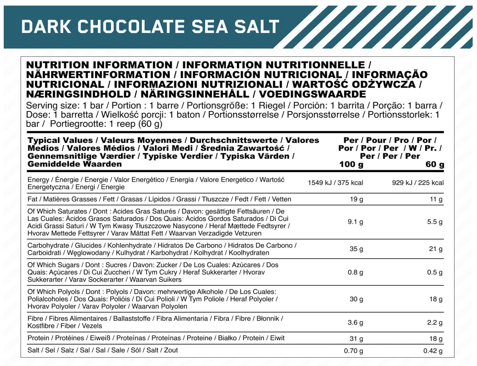 ON Plant protein bar dark chocolate sea salt